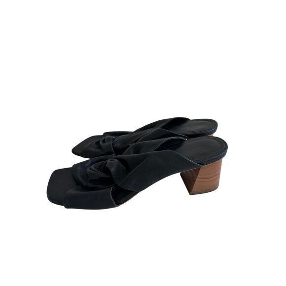 VINCE Black Leather Knot Sandals Heels Size US 8 / EUR 38 - Picture 9 of 9